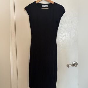 Velvet Torch Black Sheath Midi Dress Sleeveless
